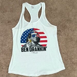 Ben Drankin' White Tank Top by Piper Lou